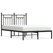 Letto matrimoniale | Letto per adulti | Giroletto con Testiera in Metallo Nero 120x190 cm