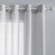 Set di tende con sospensioni - 2 pezzi - 225 x 140 cm - Semitrasparente - Decorativo - Bianco con strisce - Design moderno - Decorazione per finestre