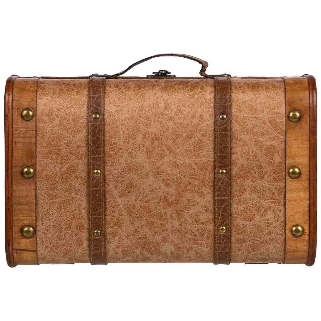Valigia in legno marrone 38x23x13h cm