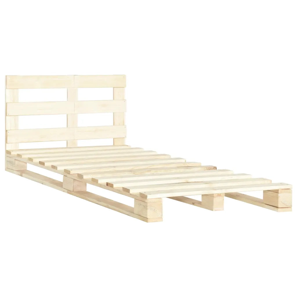Letto matrimoniale | Letto per adulti | Giroletto in Pallet di Legno Massello di Pino 120x200 cm
