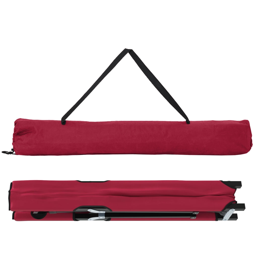 Lettini da Sole Pieghevoli con Sacche a Spalla 2 pz Rosso Tessuto Oxford 600D