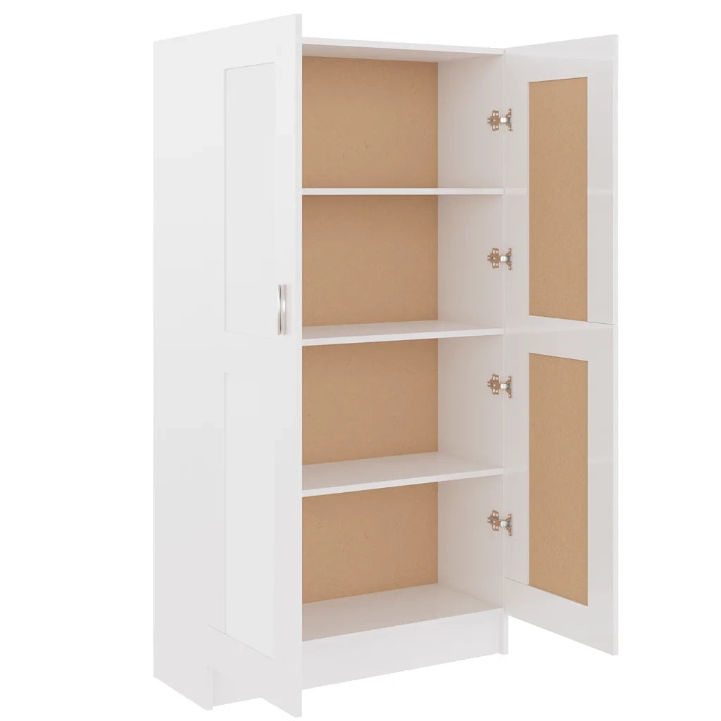 Libreria Bianco Lucido 82,5x30,5x150 cm in Legno Multistrato
