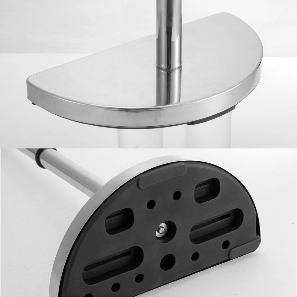 Accessori Bagno da Terra in Acciaio Inox – Piantana Porta Rotolo Carta Igienica con Scopino Water / Porta Salviette Multibraccio – Design Moderno Antiruggine, Base Stabile, Facile da Pulire Modello Eliana
