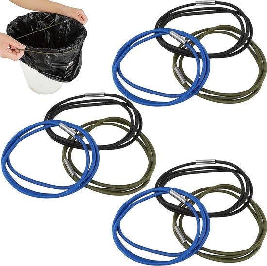 Elastici grandi per contenitori di rifiuti - set da 9 - adatto per contenitori di rifiuti da 30 a 30 galloni - nero blu verde