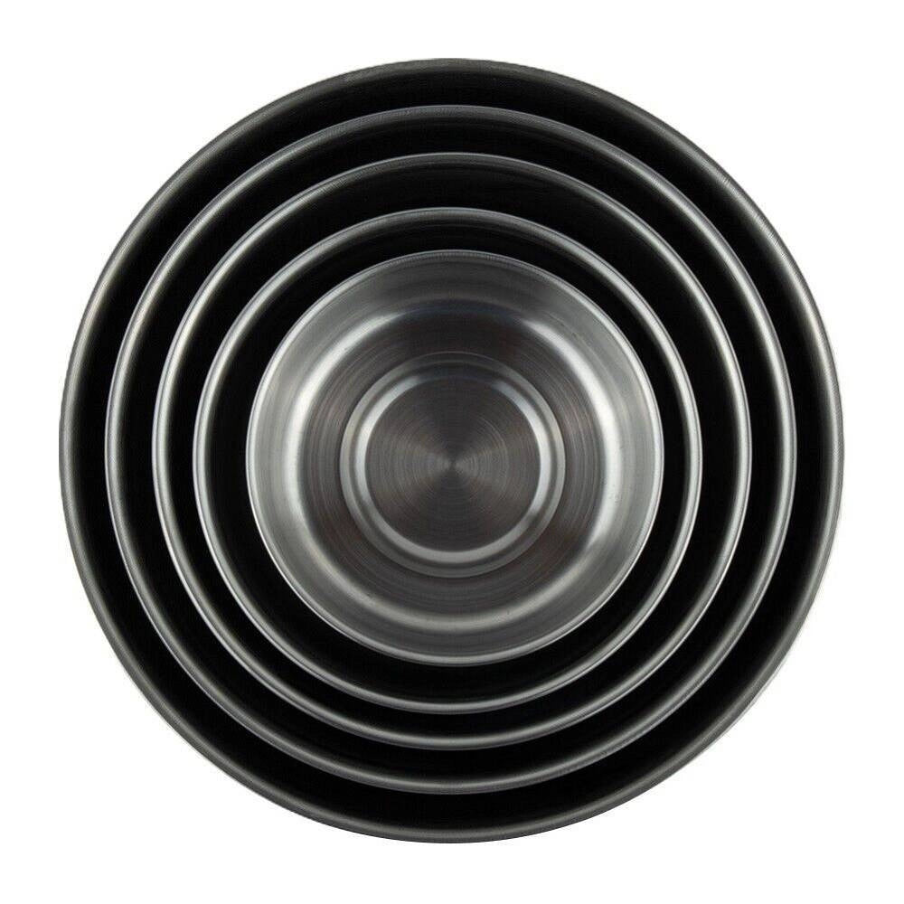 Trade Shop - Set 5x Contenitore Acciaio Inox Con Coperchi Cucina Casa Cibo Conservazione -
