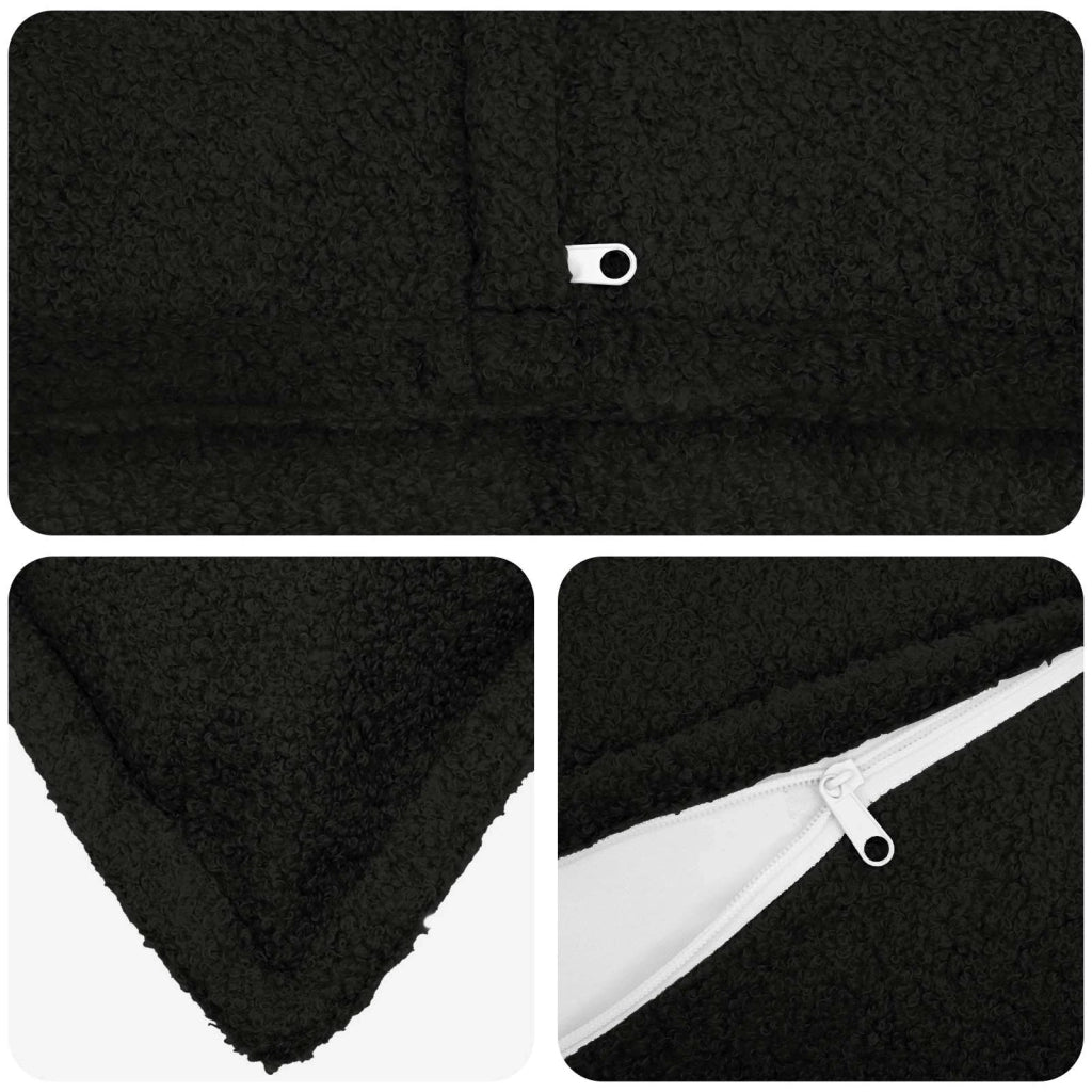 Federa 2 pcs HOUTEN Nero 45 x 45 cm Bouclé 918673