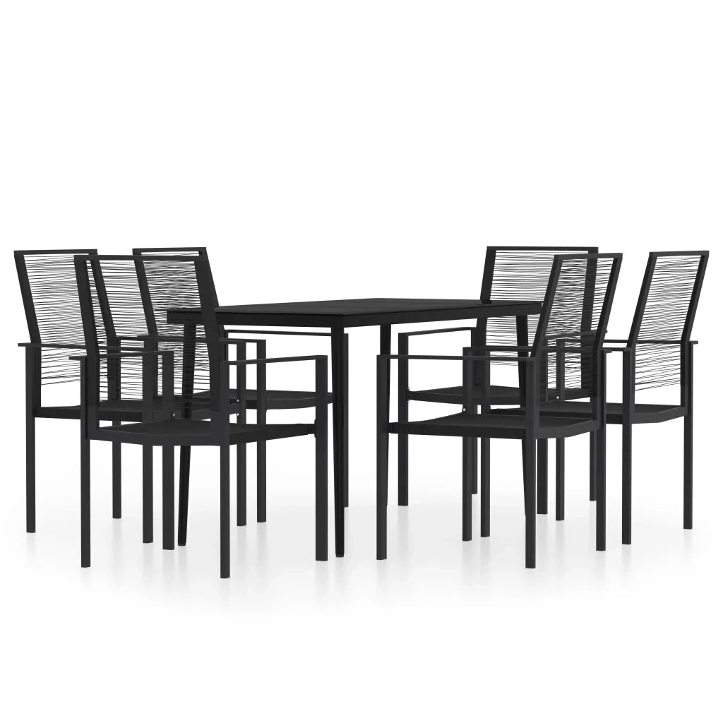 Set da Pranzo da Giardino 7 pz | Set Salotto da Giardino Nero