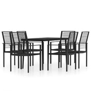 Set da Pranzo da Giardino 7 pz | Set Salotto da Giardino Nero