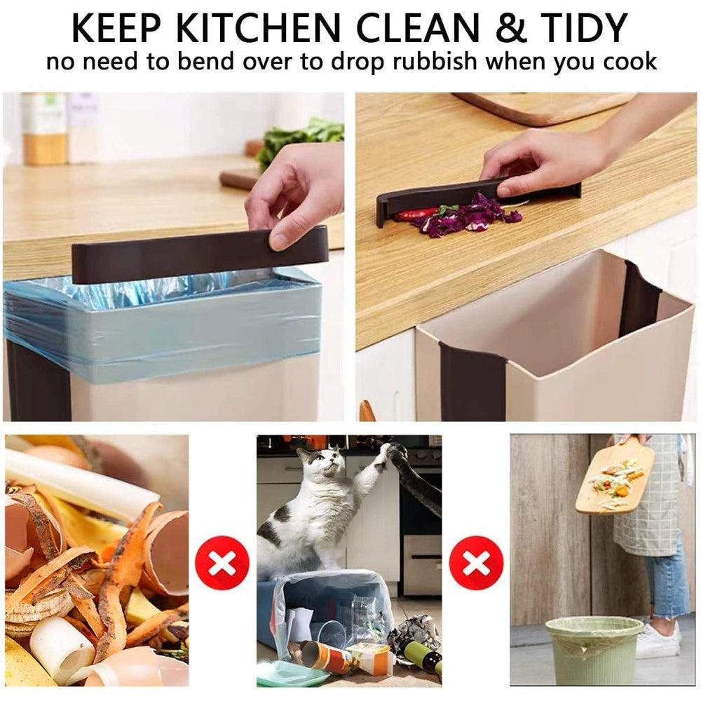 Trade Shop - Pattumiera Da Cucina Cestino Spazzatura Sospeso Pieghevole In Plastica Da Anta -