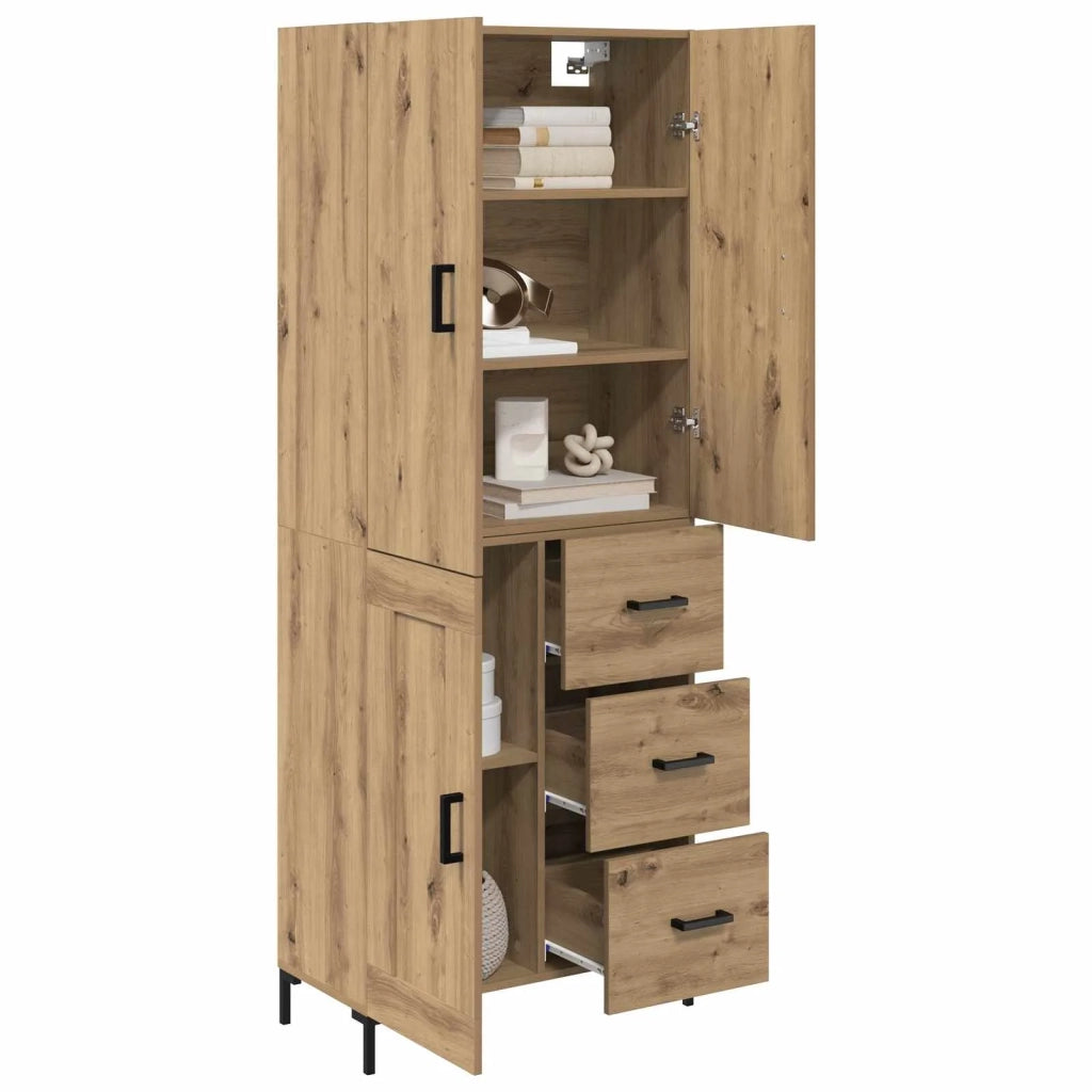Credenza | Madia | Buffet da pranzo | Armadio da pranzo con cassetto Rovere artigianale 69,5 x 34 x 180 cm
