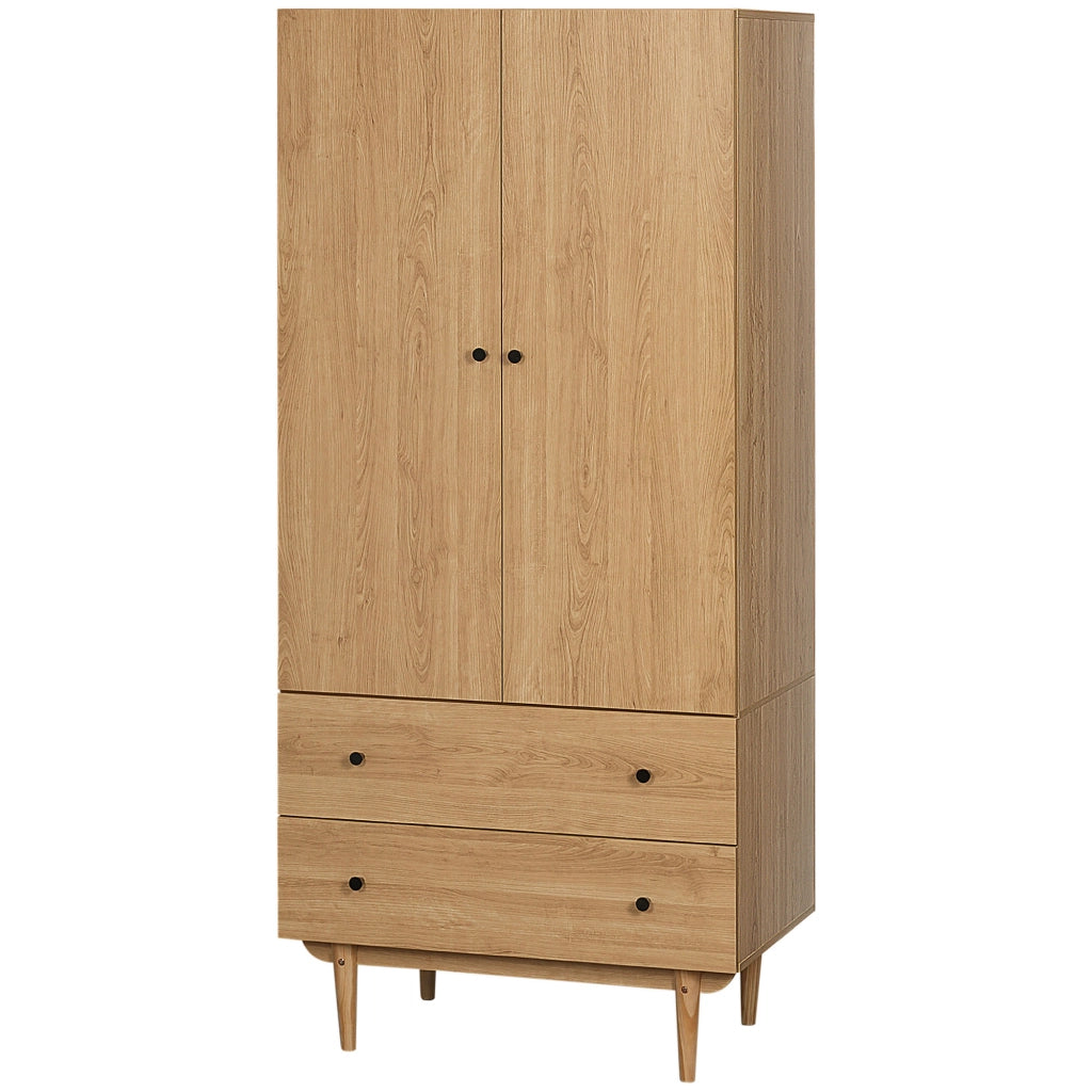 Armadio Guardaroba con 2 Porte e 2 Cassetti ¨C zephmum ¨C Legno 80x52x180 cm