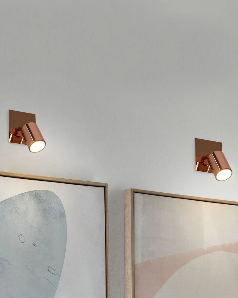 Set di 2 Lampade da Parete applique in Metallo Rame Orientabile Luce Glamour