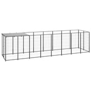 Recinto per animali da esterno per cani 4,84 m² acciaio nero 02_0000532
