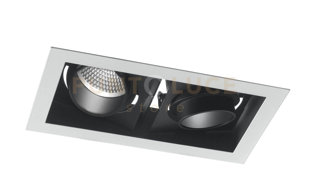 INCASSO LED APOLLO NERO 2 LUCI 20W 2000LM 3000K ORIENTABILE 21,3X12X7,7CM