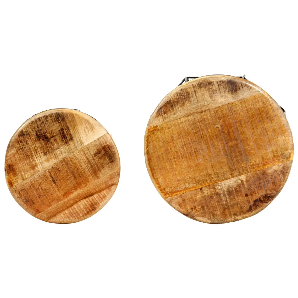 Tavolini da CaffÃ¨ 2 pz in Legno Massello di Mango cod mxl 26682