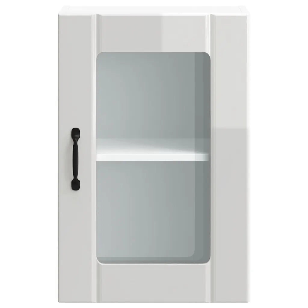 Pensile da Cucina con Porta in Vetro Lucca Bianco Lucido