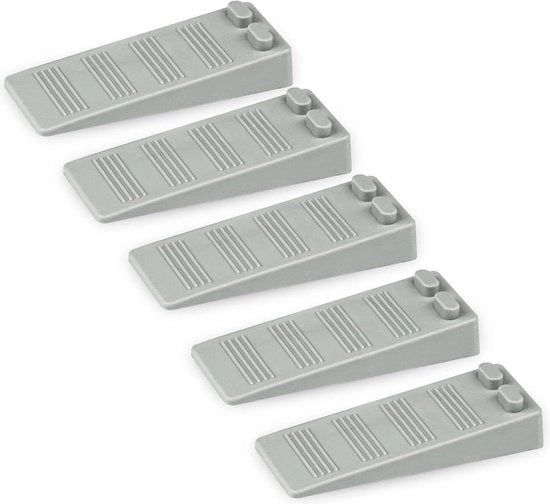 Stopper per porta 5 pezzi in materiale di pavimento grigio - regolabile in altezza - resistente ai graffi - antiscivolo - gomma per sigillatura porta - tampone per porta di balcone