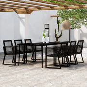Set Mobili da Pranzo per Giardino 7 pz Nero cod mxl 48790