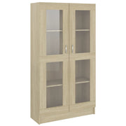 Vetrina classica 82,5 x 30,5 x 150 cm design pulito versatile in legno ingegnerizzato rovere Sonoma 02_0047757