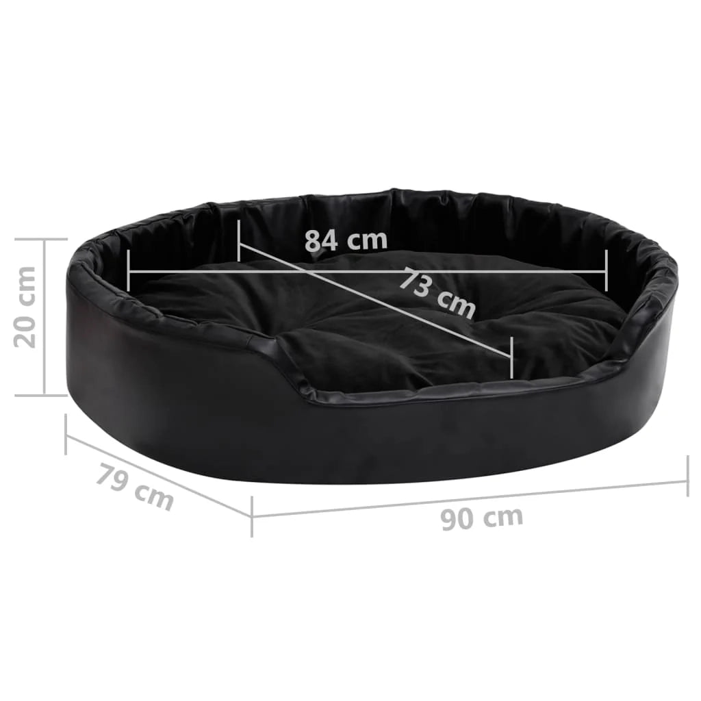 Cuccia per cani 90 x 79 x 20 cm Peluche e similpelle nera 02_0043219