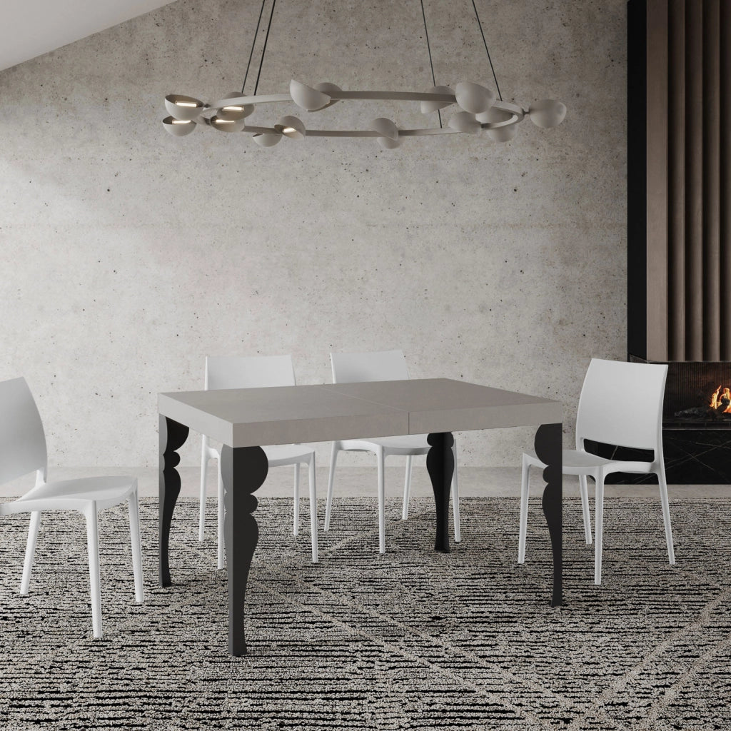 Tavolo allungabile 120/224x90 cm Paxon Premium cashmere gambe antracite