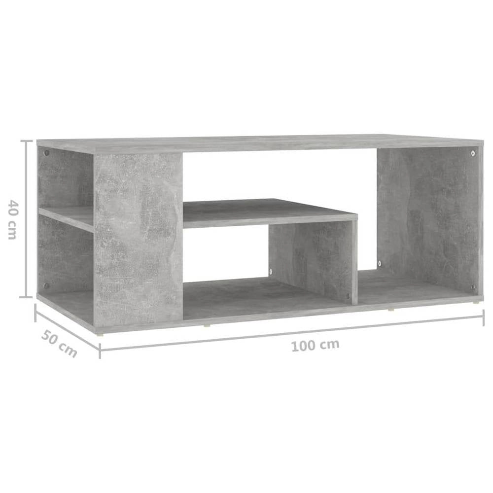 Coffee Table Concrete Grey 100x50x40 Cm Wood Material