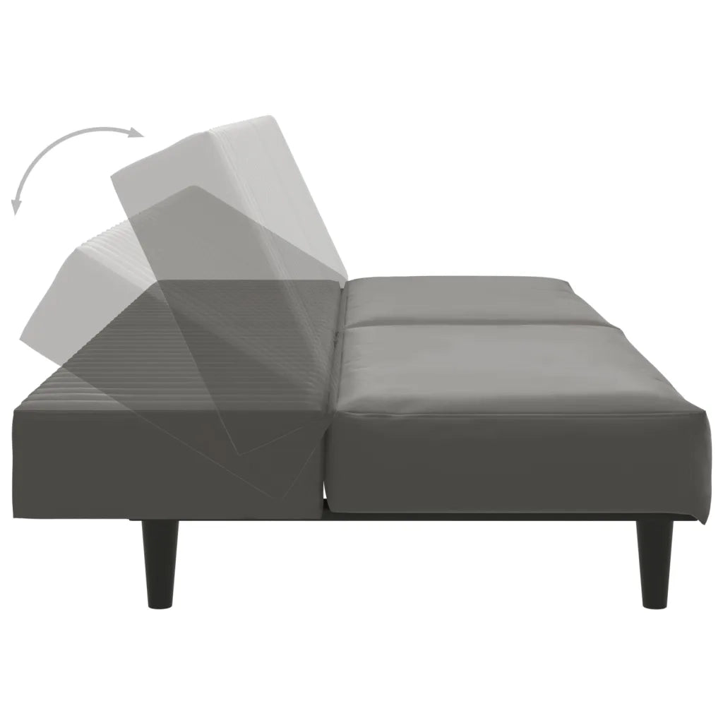 Divano letto | Sof¨¤ letto | Letto singolo a 2 Posti Grigio in Similpelle