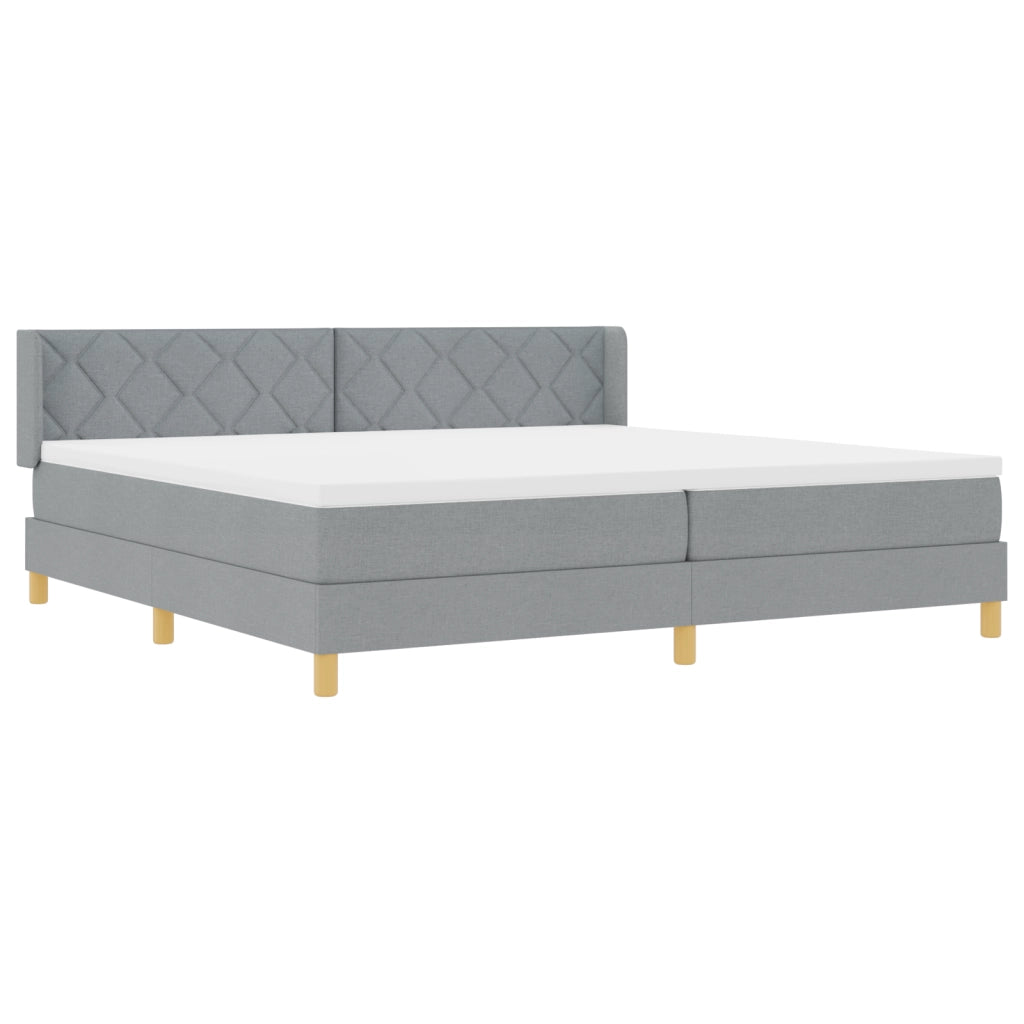 Letto con box spring e materasso grigio chiaro 200x200 cm