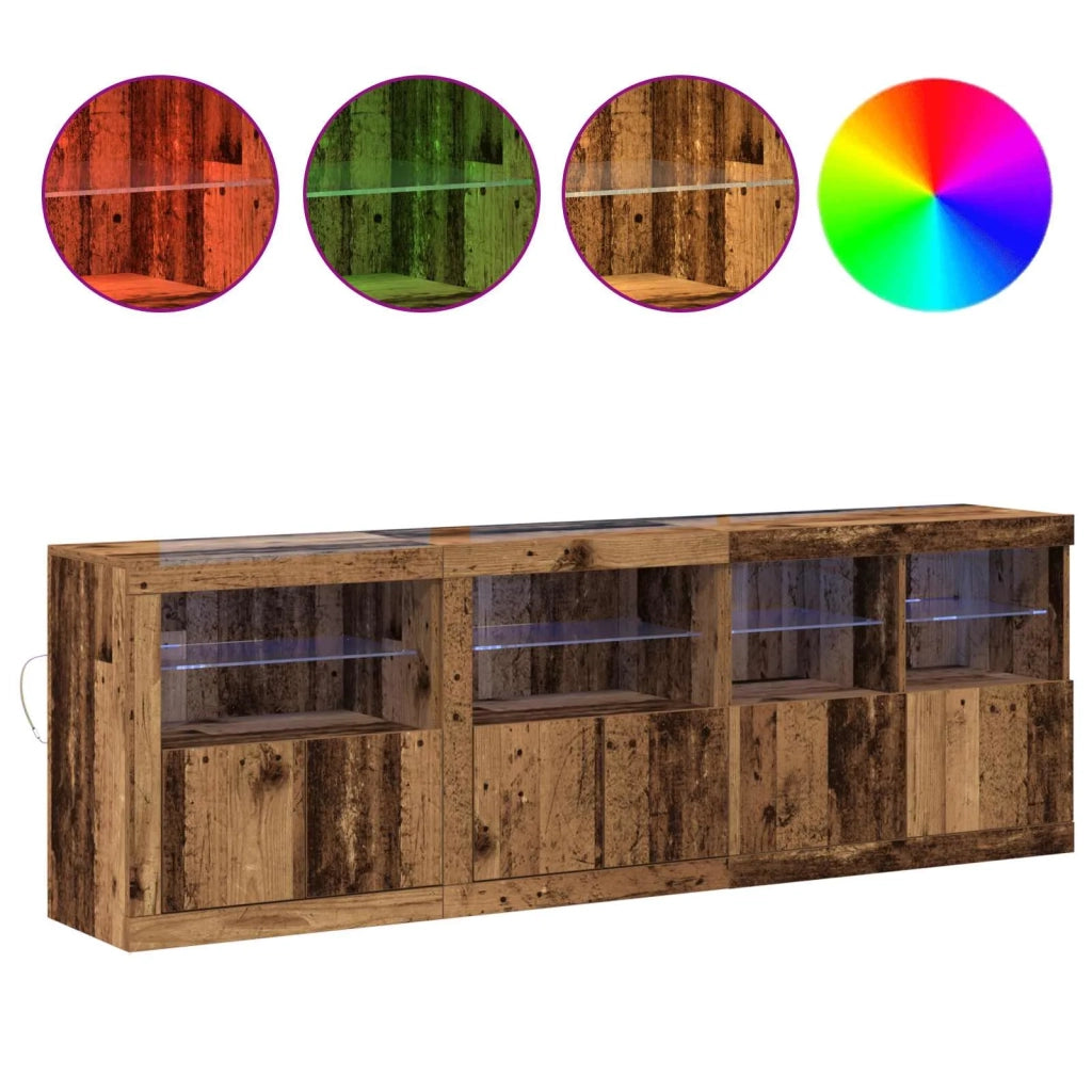Madia LED Legno vecchio 202 x 37 x 67 cm Legno multistrato 3333112