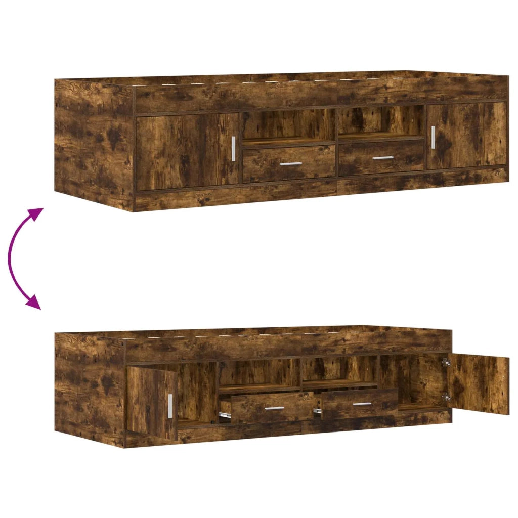 Telaio del letto con storage con porta Rovere Fumo 80 x 200 cm 3429495