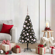 Albero di Natale con 150 LED con supporto Nero 120 cm PVC