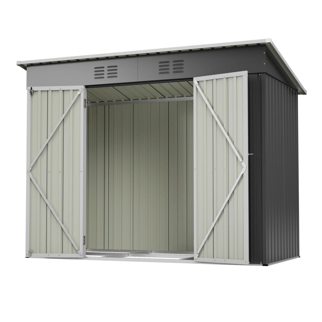 Casetta da Giardino 242×126×182cm in Metallo Grigio