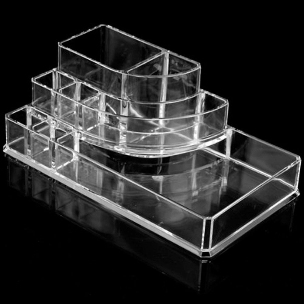 Trade Shop - Organizer Cosmetici Make Up Accessori Espositore 8 Scomparti 17x9cm Acrilico -