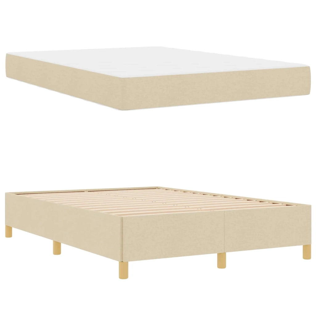 Struttura del letto con materasso Crema 140 x 200 cm Tessuto 3398946