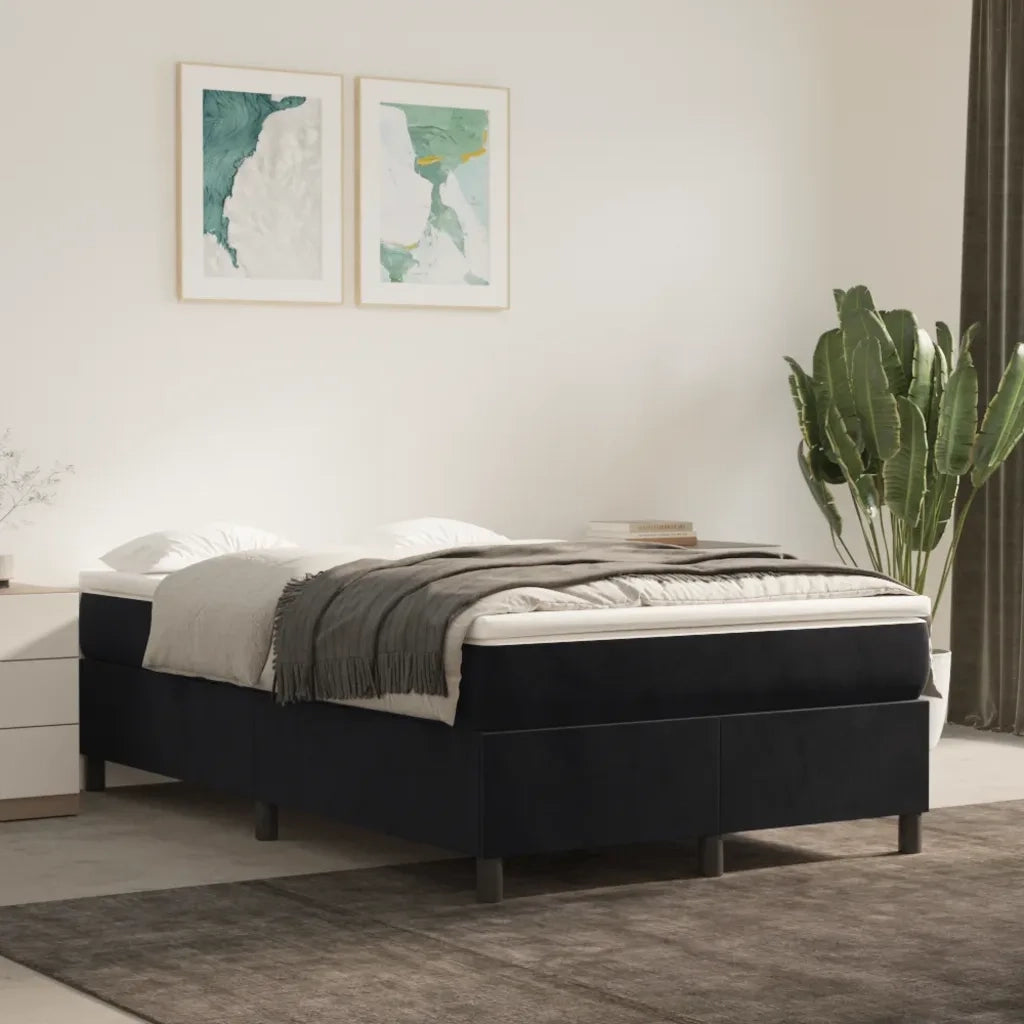 Letto matrimoniale | Letto per adulti | Struttura Letto a Rete a Molle Nero 120x200 cm Velluto