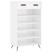 Scarpiera | Mobile per scarpe Bianco Lucido 60x35x105 cm in Legno Multistrato