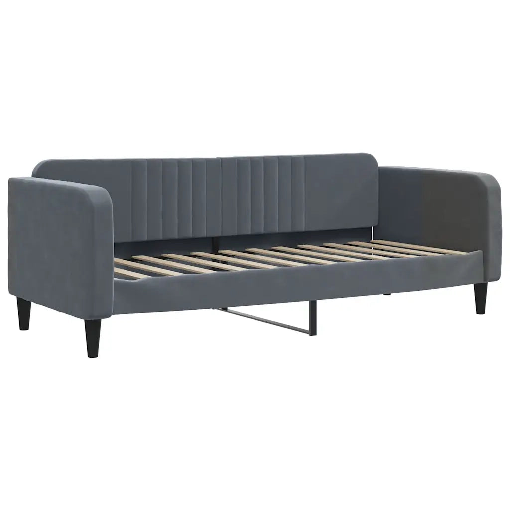 Divano Letto Estraibile Cassetti-Sofa Letto-Daybed Grigio Scuro 90x190cm Velluto 913286