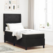 Letto a molle con materasso Nero 80 x 200 cm Velluto 3342034