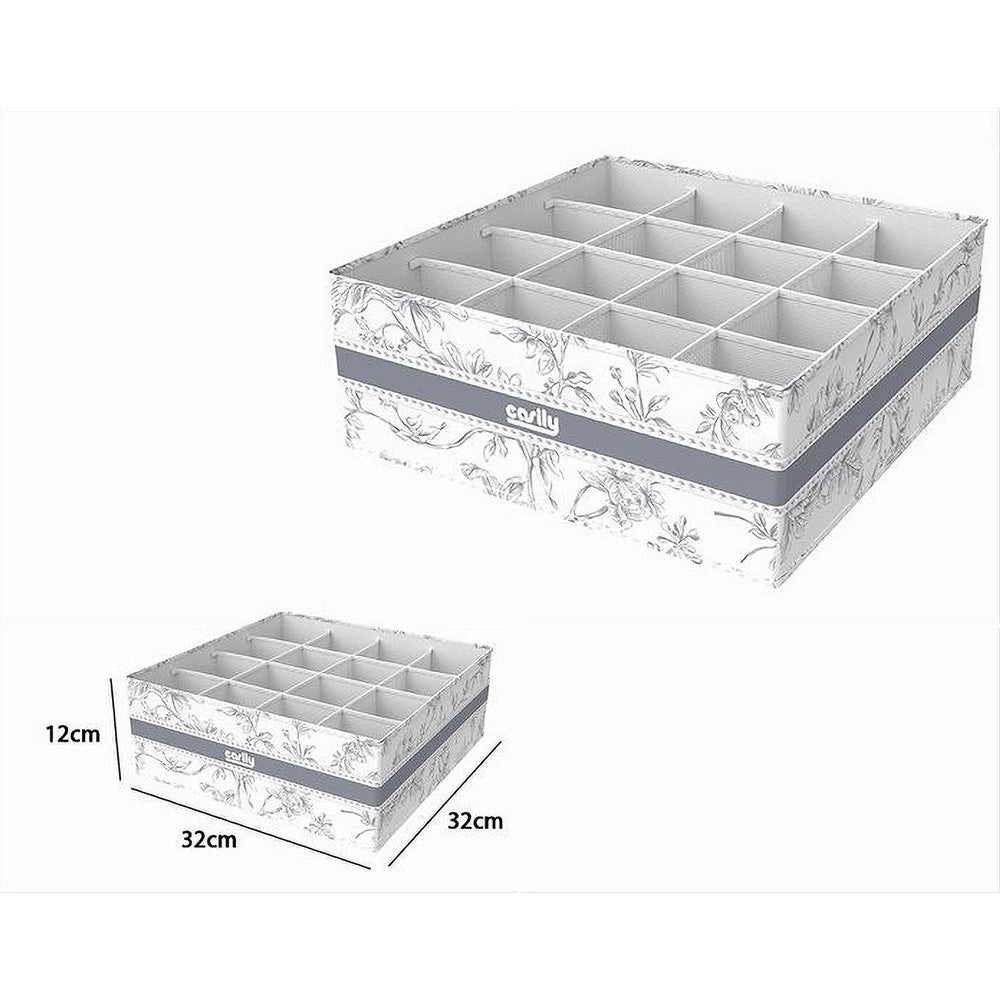 Trade Shop - Organizer Per Armadio 16 Scomparti Scatola Salvaspazio 32x32x12cm Fantasia 87332 -
