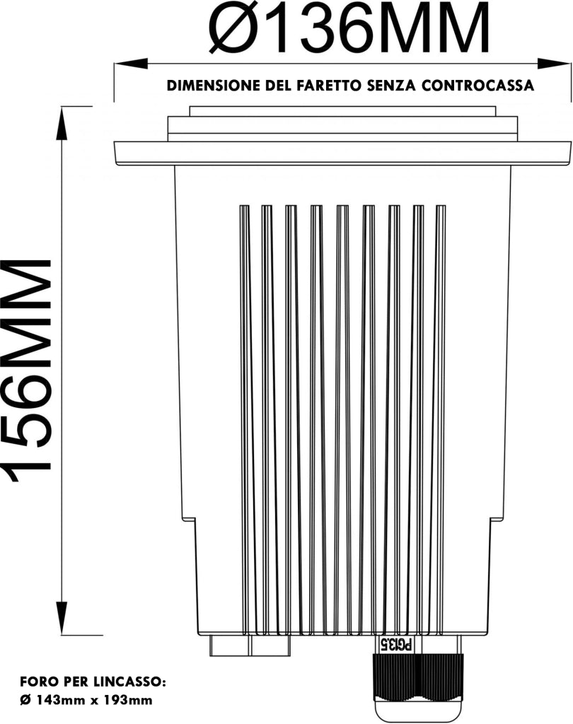 PHAKT Faretto LED calpestabile pendonabile IP67 lampada E27 10W segnapassi incasso luce 230V FORMA QUADRATO