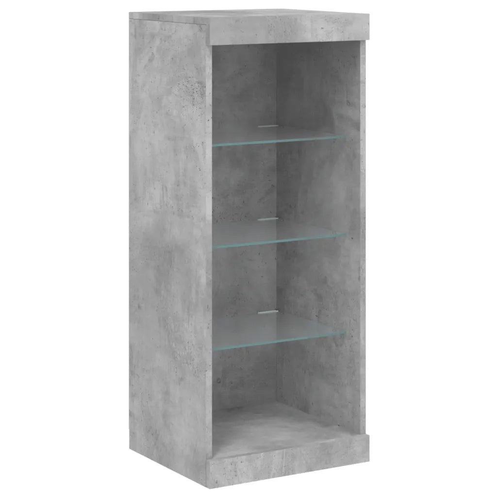 Credenza | Madia | Buffet da pranzo | Armadio da pranzo con Luci LED Grigio Cemento 41x37x100 cm