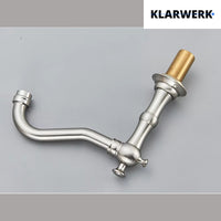 JULIAN | Rubinetto da bagno vintage a 3 fori argento spazzolato | Lavello in acciaio inossidabile retrò premium | Antico miscelatore 2 maniglie