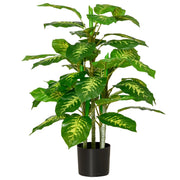 EasyComfort Pianta Artificiale Sempreverde con Vaso Φ17x14.5 cm Nero per Interni, Altezza Pianta 95 cm