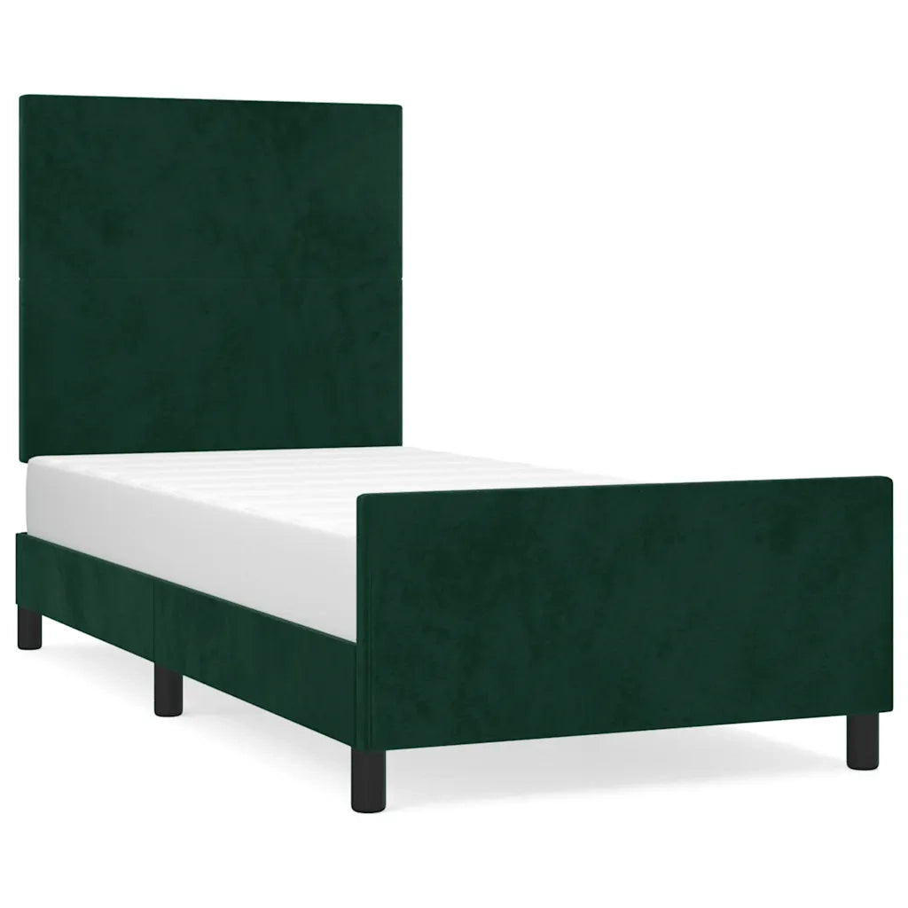 Giroletto senza Materasso Verde Scuro 80x200 cm in Velluto