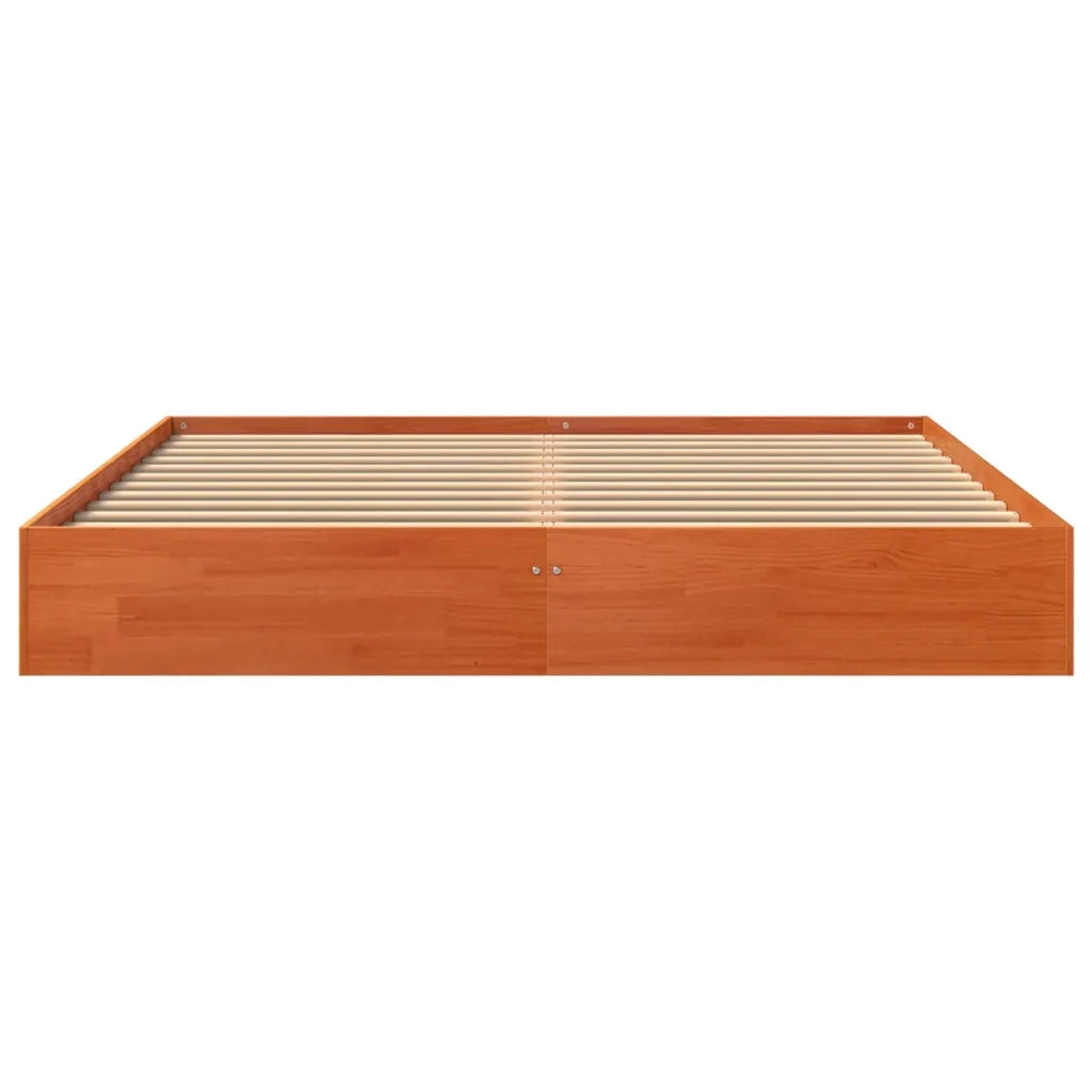 Giroletto senza Materasso Marrone Cera 160x200 cm Legno di Pino 844816