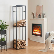 Mobile Portalegna Ulvila per Camino 170 x 45 x 30 cm Nero [en.casa]