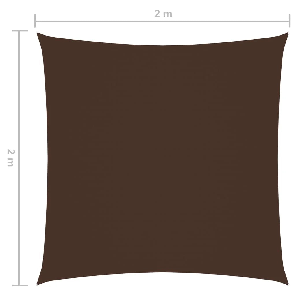 Vela ombreggiante/ombrellone quadrato 2 x 2 m in tessuto Oxford marrone 02_0009469