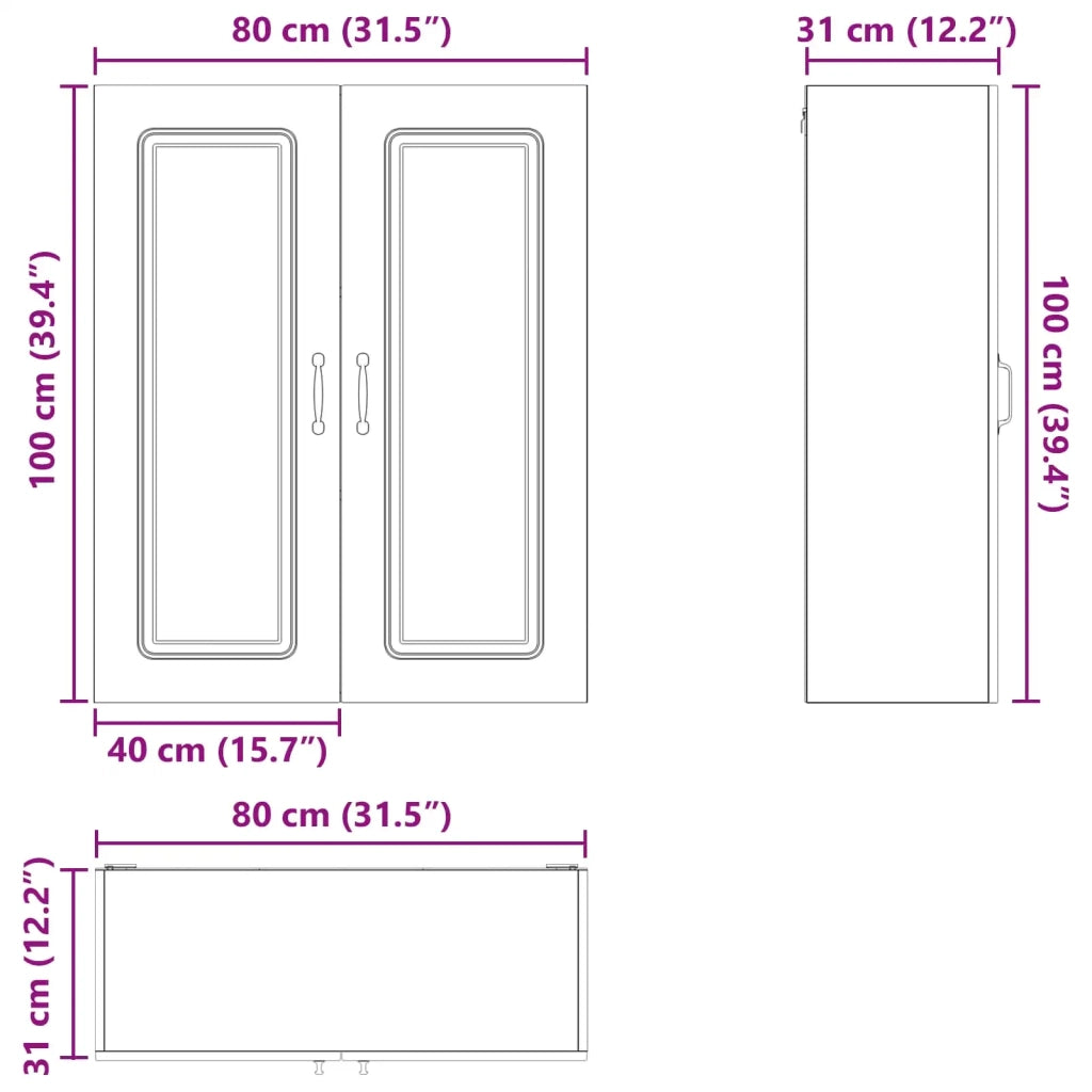 Pannello lavastoviglie Kalmar Rovere Marrone 80 x 31 x 100 cm 884801