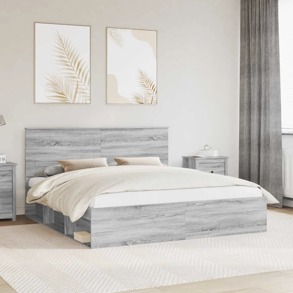Struttura del letto Grigio Sonoma 180 x 200 cm Pino massello 3409323