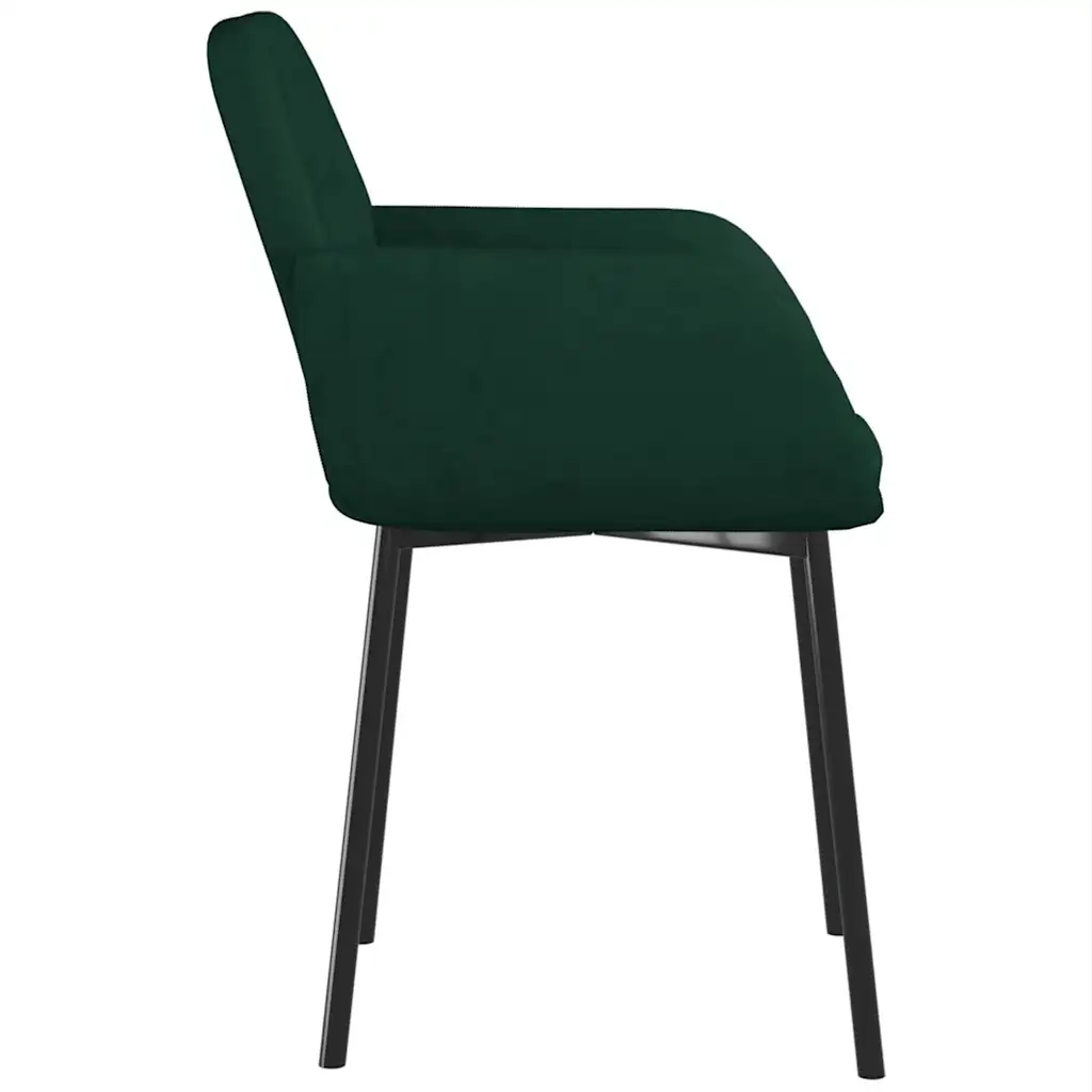 Sedie da Pranzo 2 pz Verde Scuro in Velluto cod mxl 16908